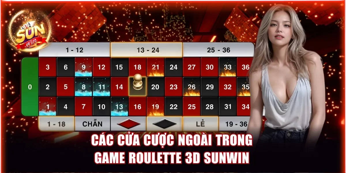 Roulette 3D Sunwin - Tất Tần Tật Về Game Bàn Xoay 1 Ăn 35 3 Hiểu rõ về các cửa cược ngoài trong game Roulette 3D Sunwin