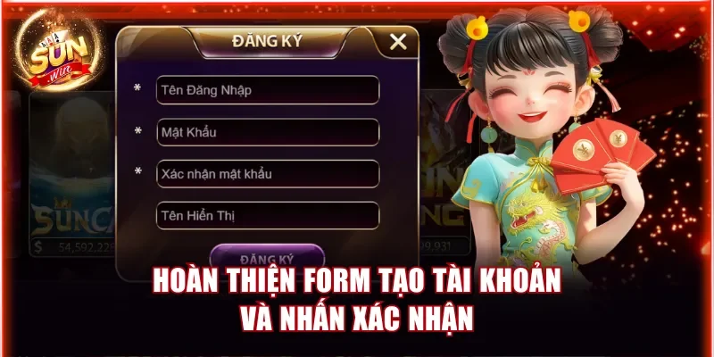 Đăng Ký Đăng Nhập Sunwin Đơn Giản Dành Cho Người Mới 2 hoan thien form tao tai khoan va nhan xac nhan