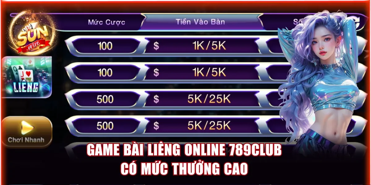 Top Game Bài Liêng Online Đáng Tin Cậy Nhất Trong 2026 3 Game bài Liêng online 789Club có mức thưởng cao