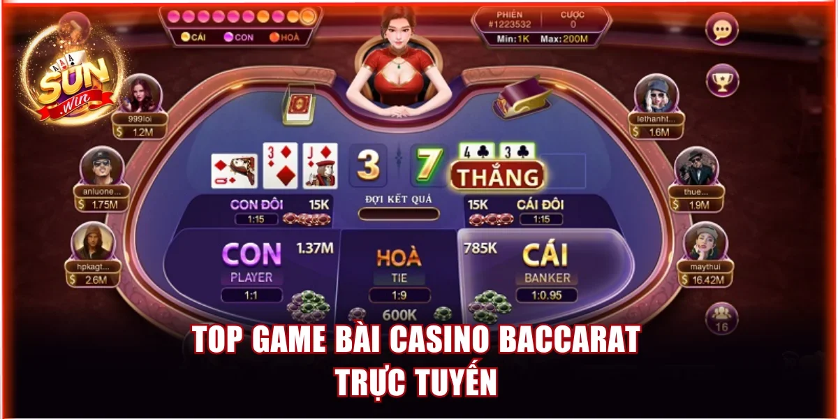 Top 5+ Game Bài Casino Sunwin Đáng Trải Nghiệm Nhất 2026 3 Top game bài casino Baccarat trực tuyến